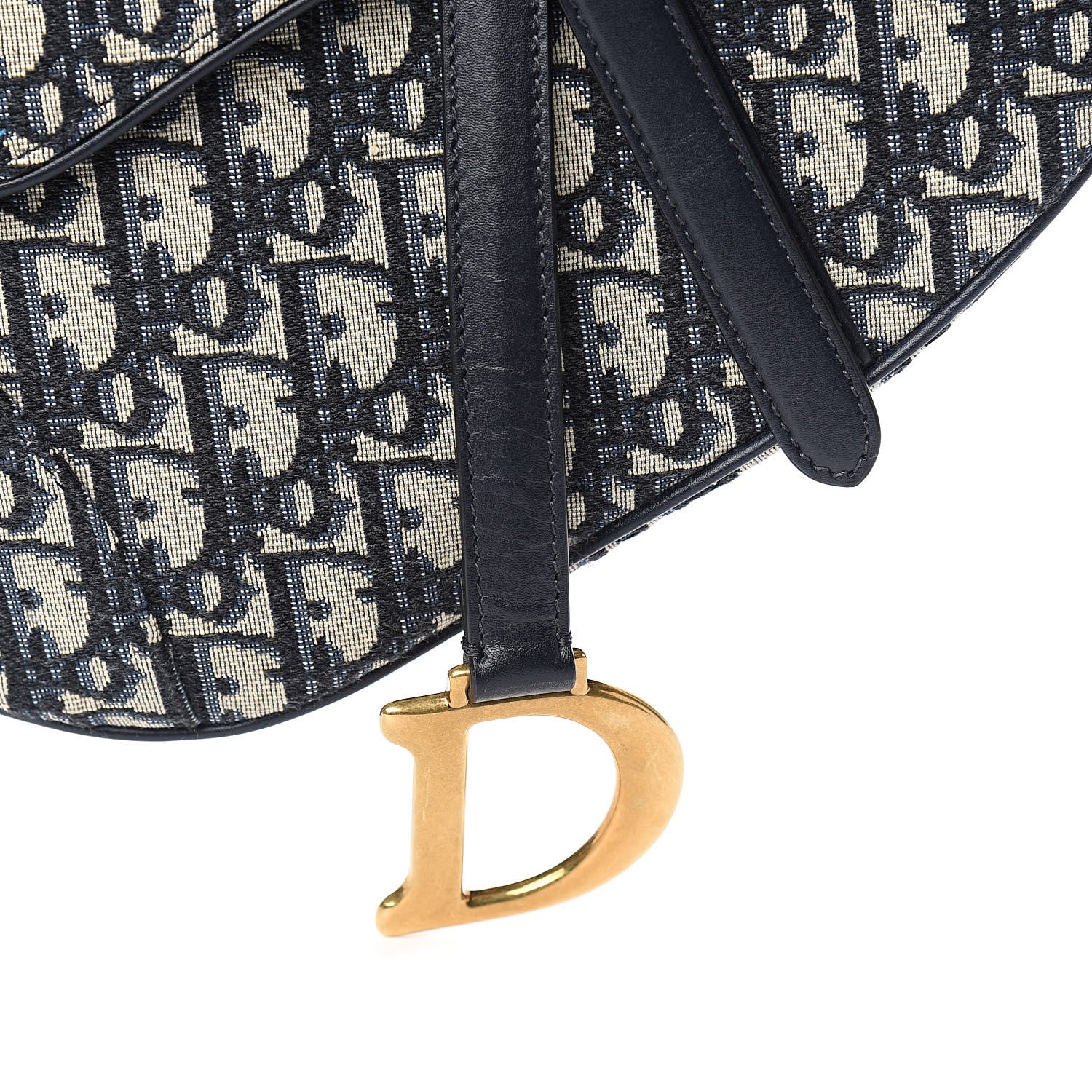 Christian Dior Oblique Saddle Bag Blue 10 of 10