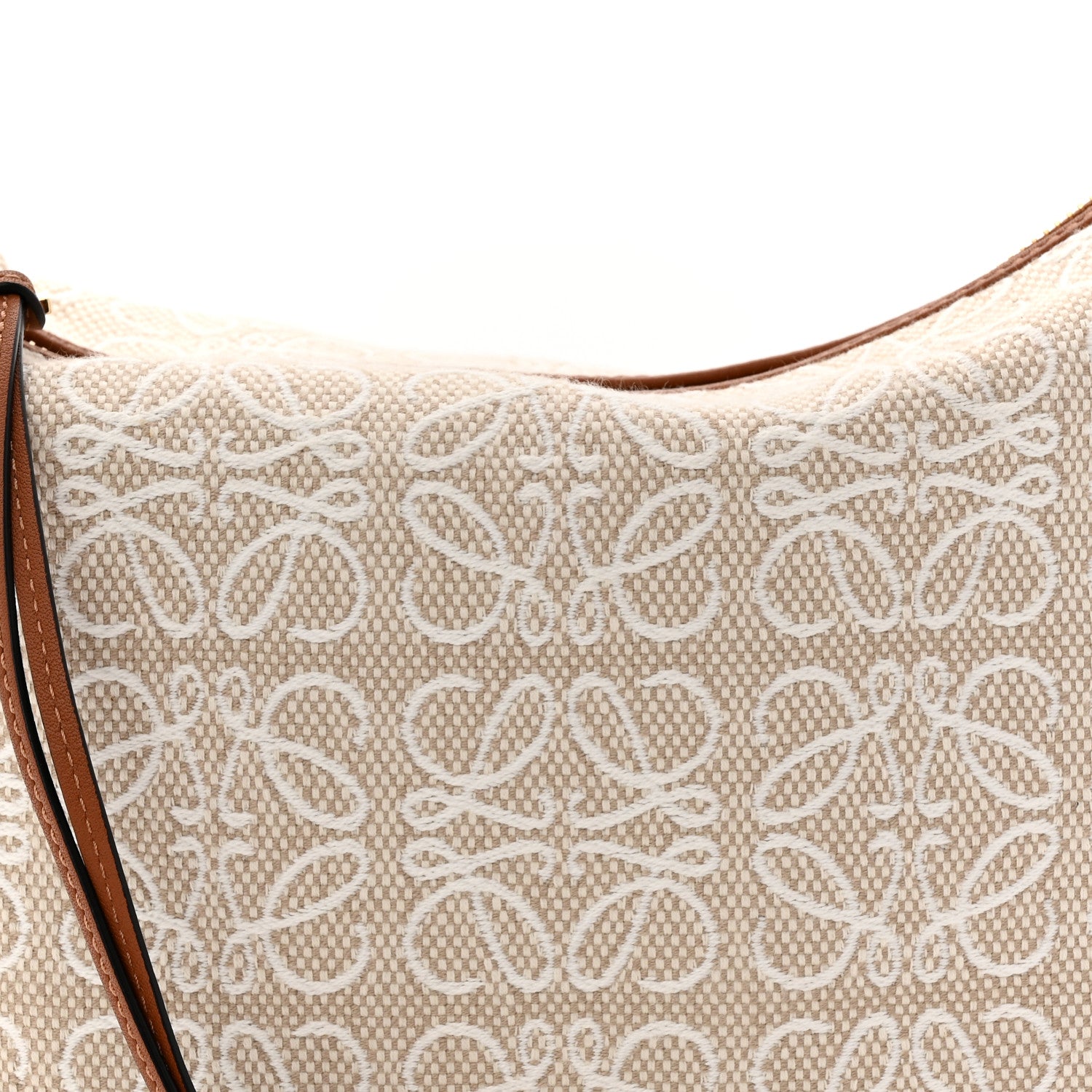 Loewe Jacquard Anagram Calfskin Small Cubi Bag Ecru Tan 8 of 11