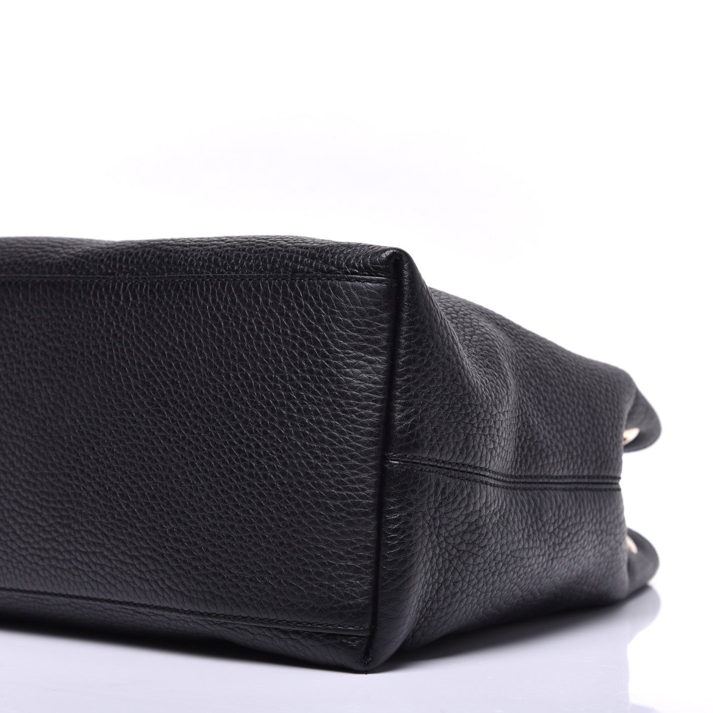 Pebbled Calfskin Medium Soho Chain Shoulder Bag Black