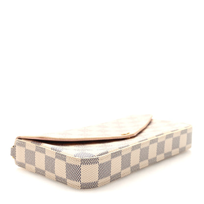 Louis Vuitton Damier Azur Pochette Felicie Chain Wallet Rose Ballerine 4 of 9