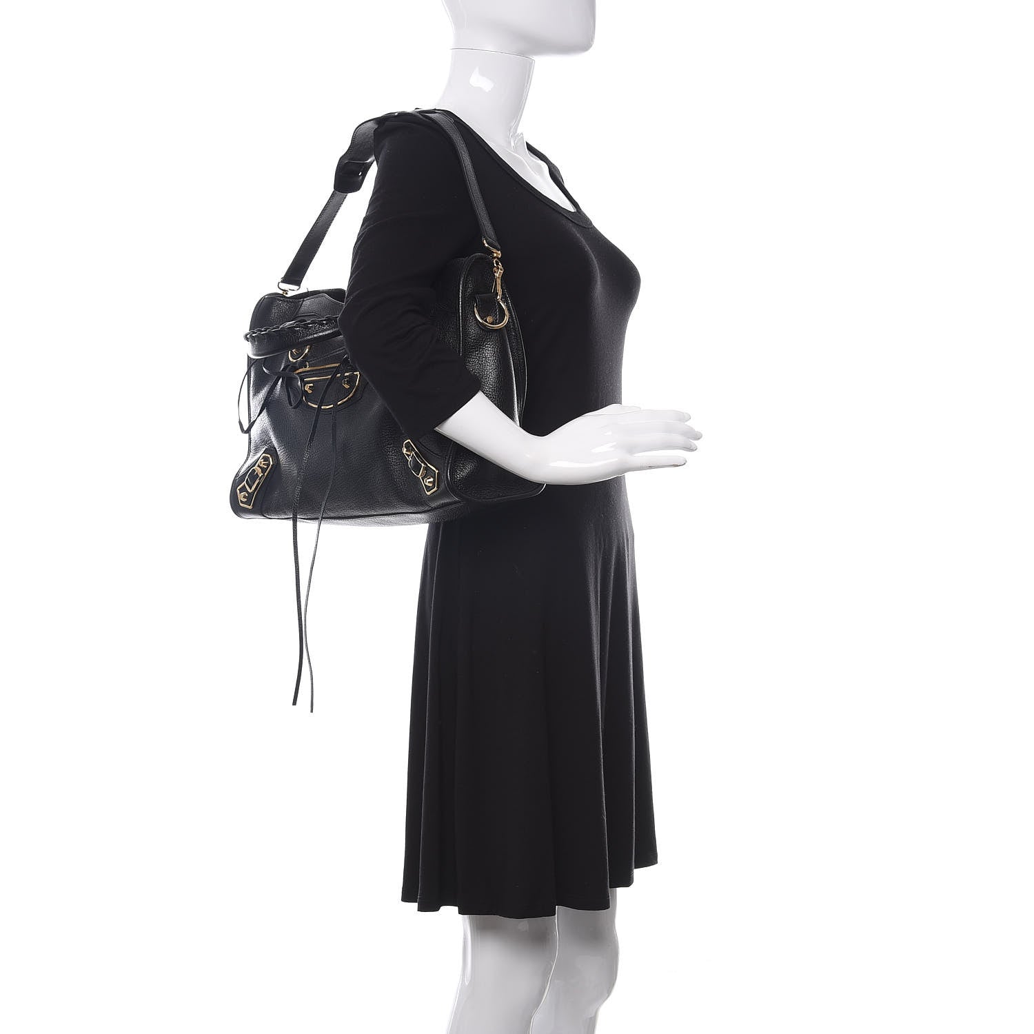 Balenciaga Chevre Gold Metallic Edge Hardware City Black 2 of 10