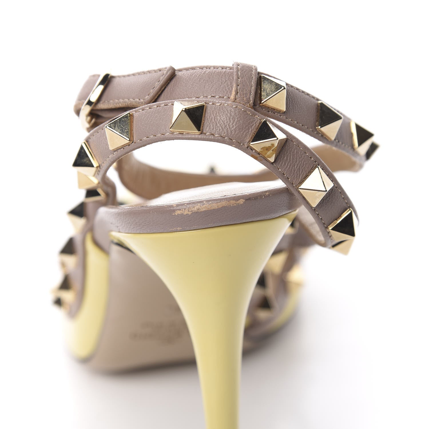 Valentino Garavani Patent Rockstud Ankle Strap 100mm Pumps 40 Water Yellow Poudre 15 of 15