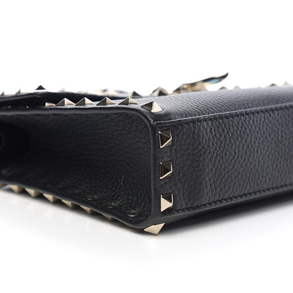 Valentino Garavani Pebbled Calfskin Medium Rockstud Flip Lock Crossbody Bag Black 6 of 8