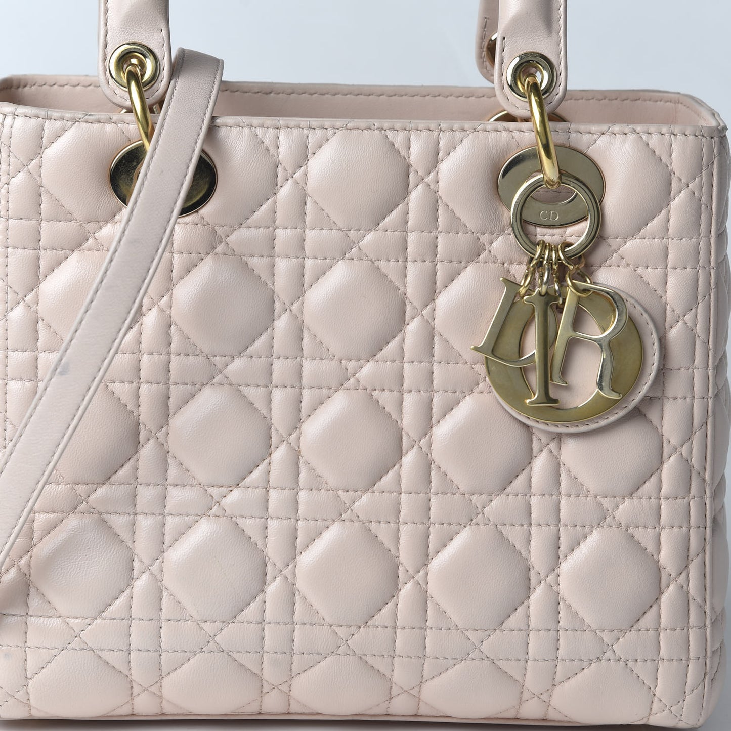 Lambskin Cannage Medium Lady Dior Light Pink