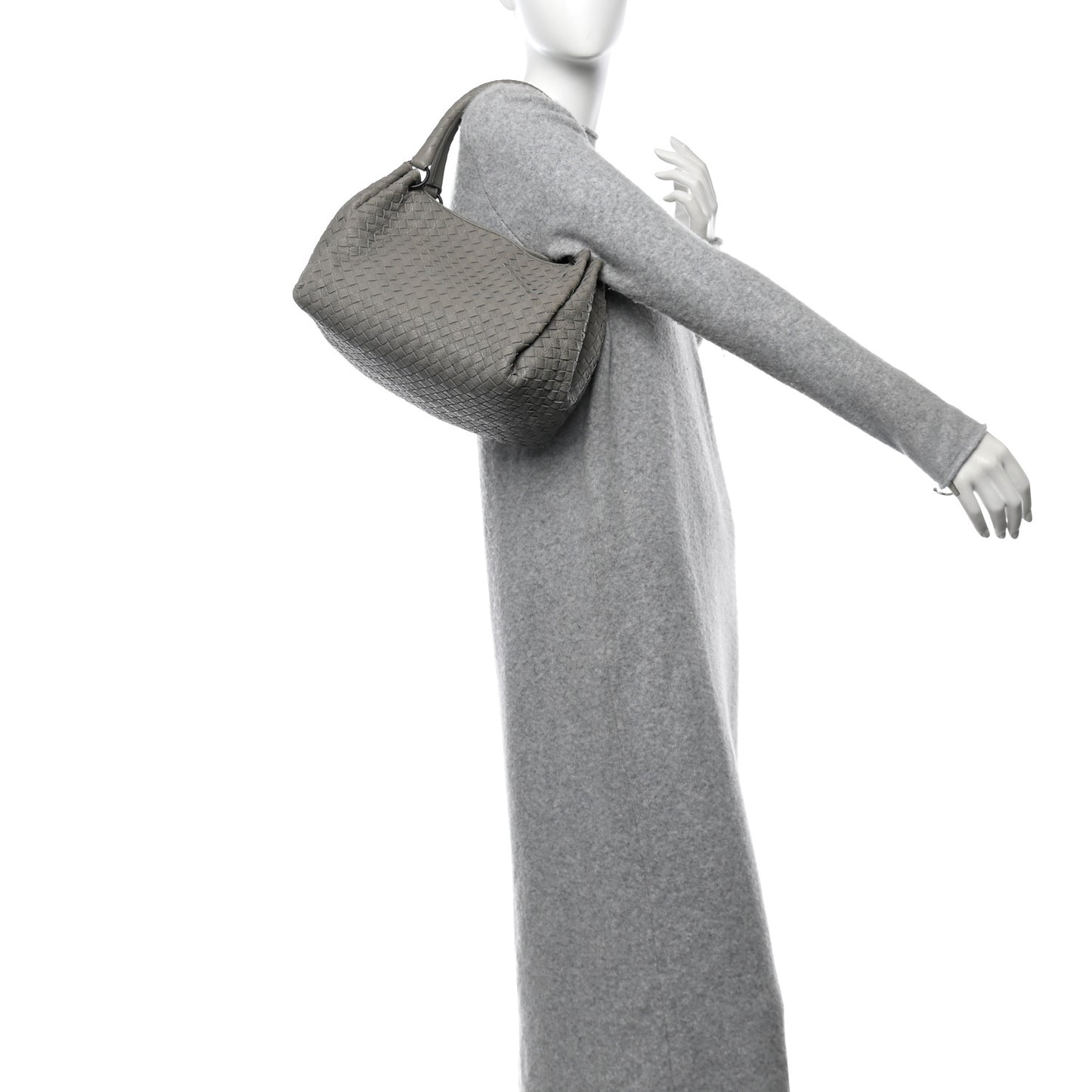 Nappa Intrecciato Parachute Bag Light Grey