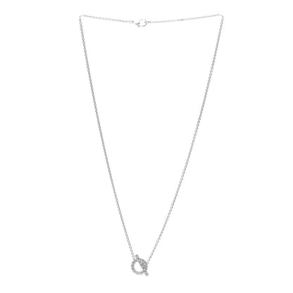 Hermes 18K White Gold Diamond Finesse Pendant Necklace 3 of 6