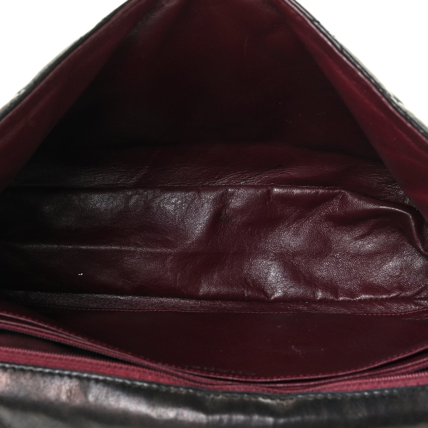 Washed Lambskin Quilted Maxi Single Flap Black