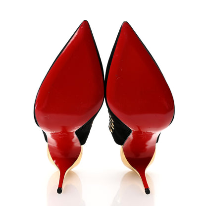 Christian Louboutin Suede Ostri 100 Slingback Pumps 41 Black 6 of 8