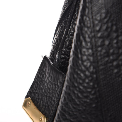 Burberry Signature Grain Calfskin Check Embossed Small Canterbury Tote Black 11 of 11