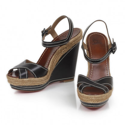 Christian Louboutin Calfskin Almeria 120 Wedge Sandals 40 1 of 9