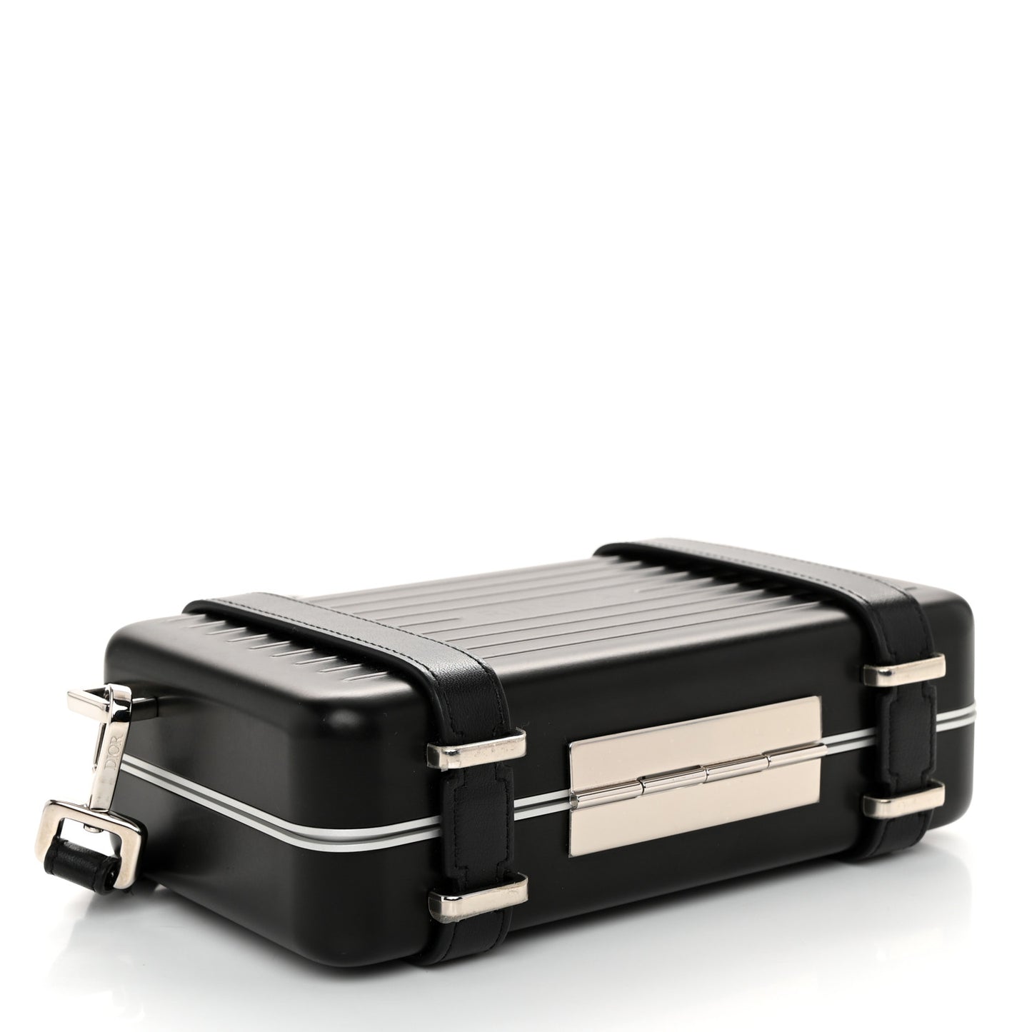 X RIMOWA Aluminum Personal Clutch On Strap Black