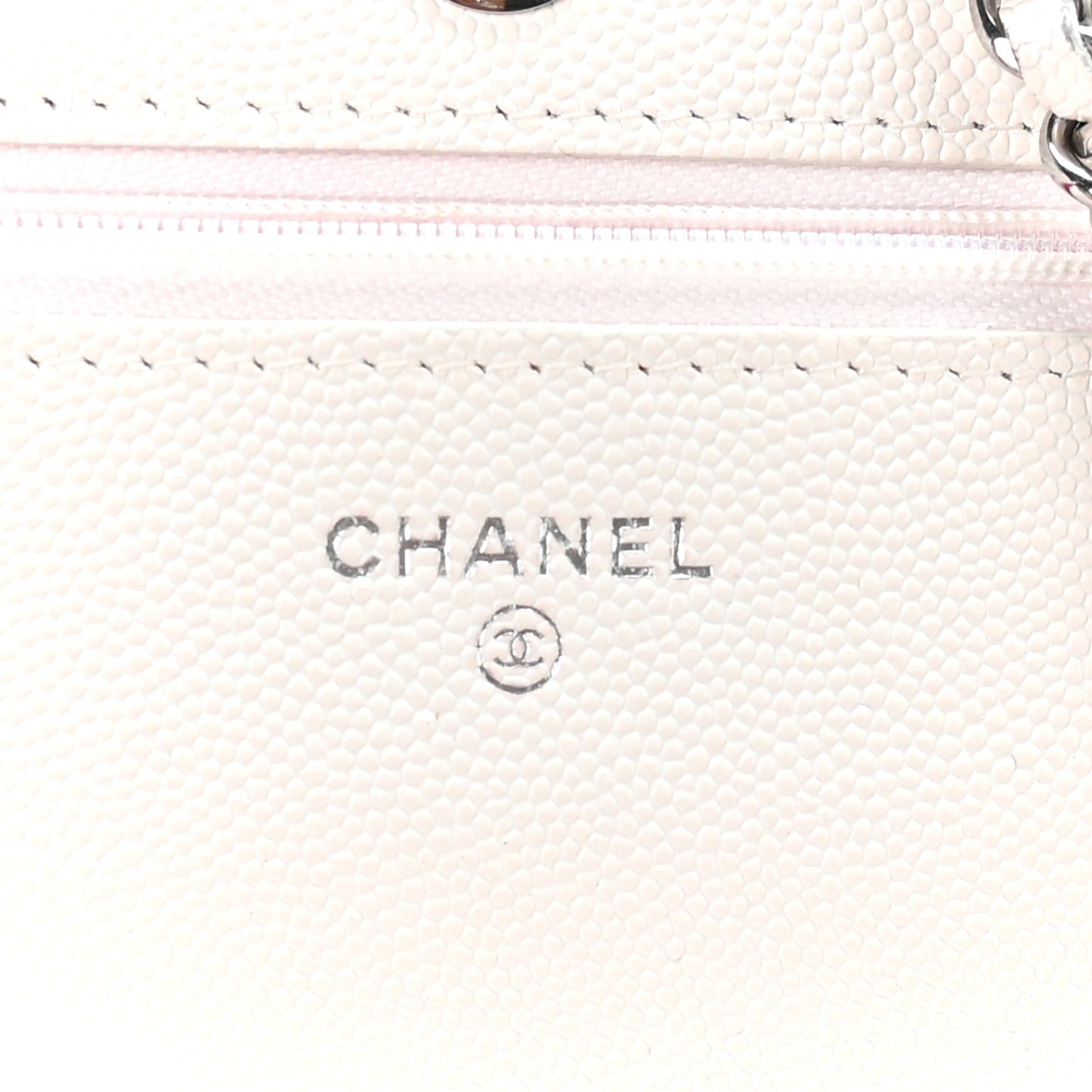 Caviar Quilted Chanel 19 Wallet on Chain WOC White Pink