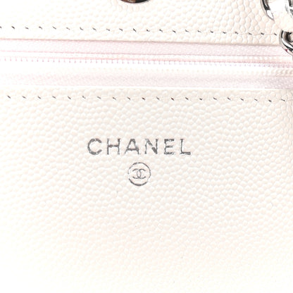 Chanel Caviar Quilted Chanel 19 Wallet on Chain WOC White Pink 6 of 11