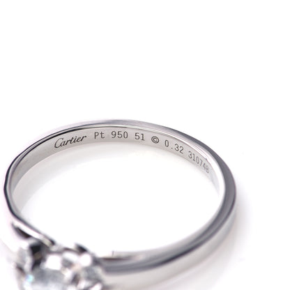 Cartier Platinum Diamond .32ct Ballerine Solitaire Engagement Ring 51 5.75 4 of 6