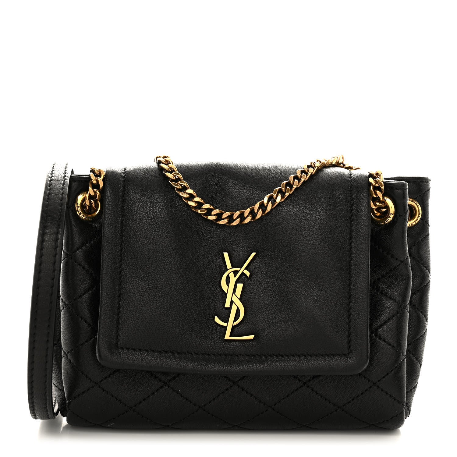 Saint Laurent Lambskin Quilted Monogram Mini Nolita Black 1 of 11