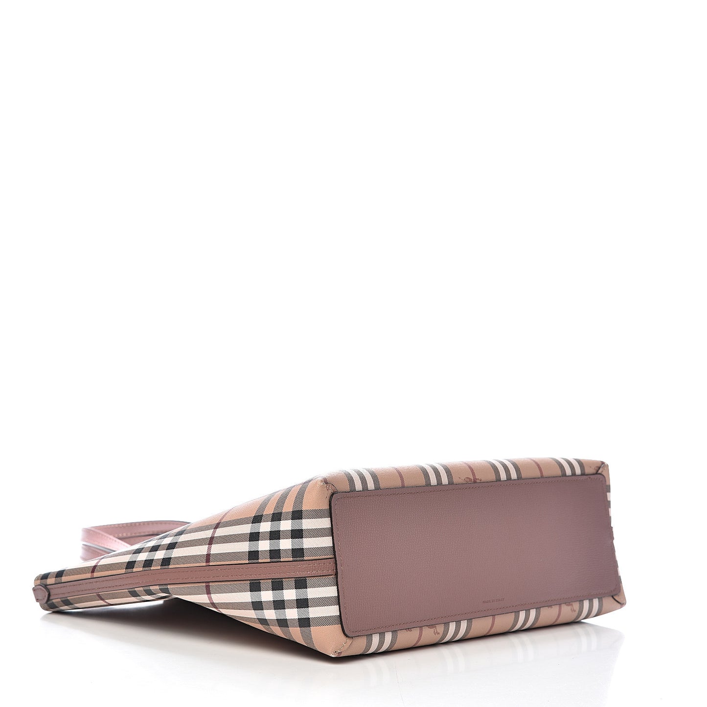 Grainy Calfskin Haymarket Check Medium Reversible Tote Light Elderberry