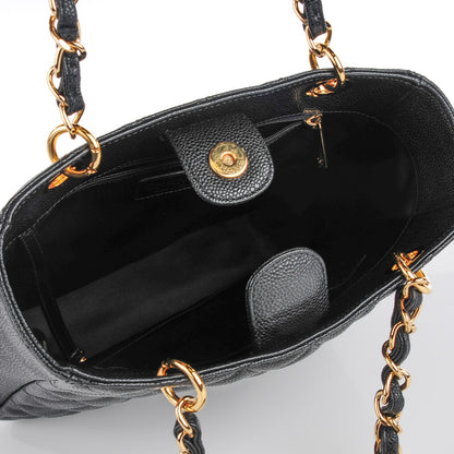 Chanel Caviar Quilted Petit Shopping Tote PST Black 5 of 7