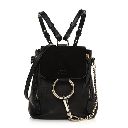 Chloe Suede Calfskin Mini Faye Backpack Black 1 of 12