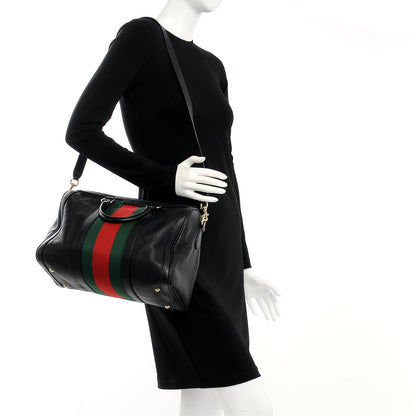 Gucci Calfskin Vintage Web Medium Boston Black 2 of 11