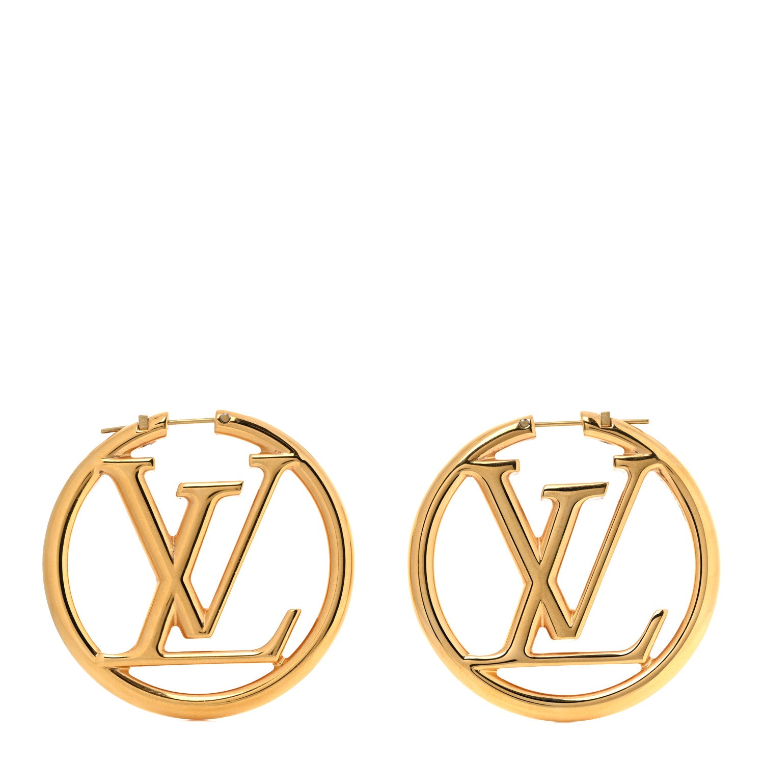 Louis Vuitton Metal Louise Hoop Earrings Gold 1 of 5