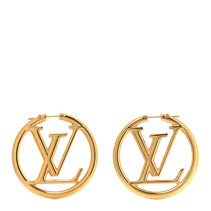 Louis Vuitton Metal Louise Hoop Earrings Gold 1 of 5
