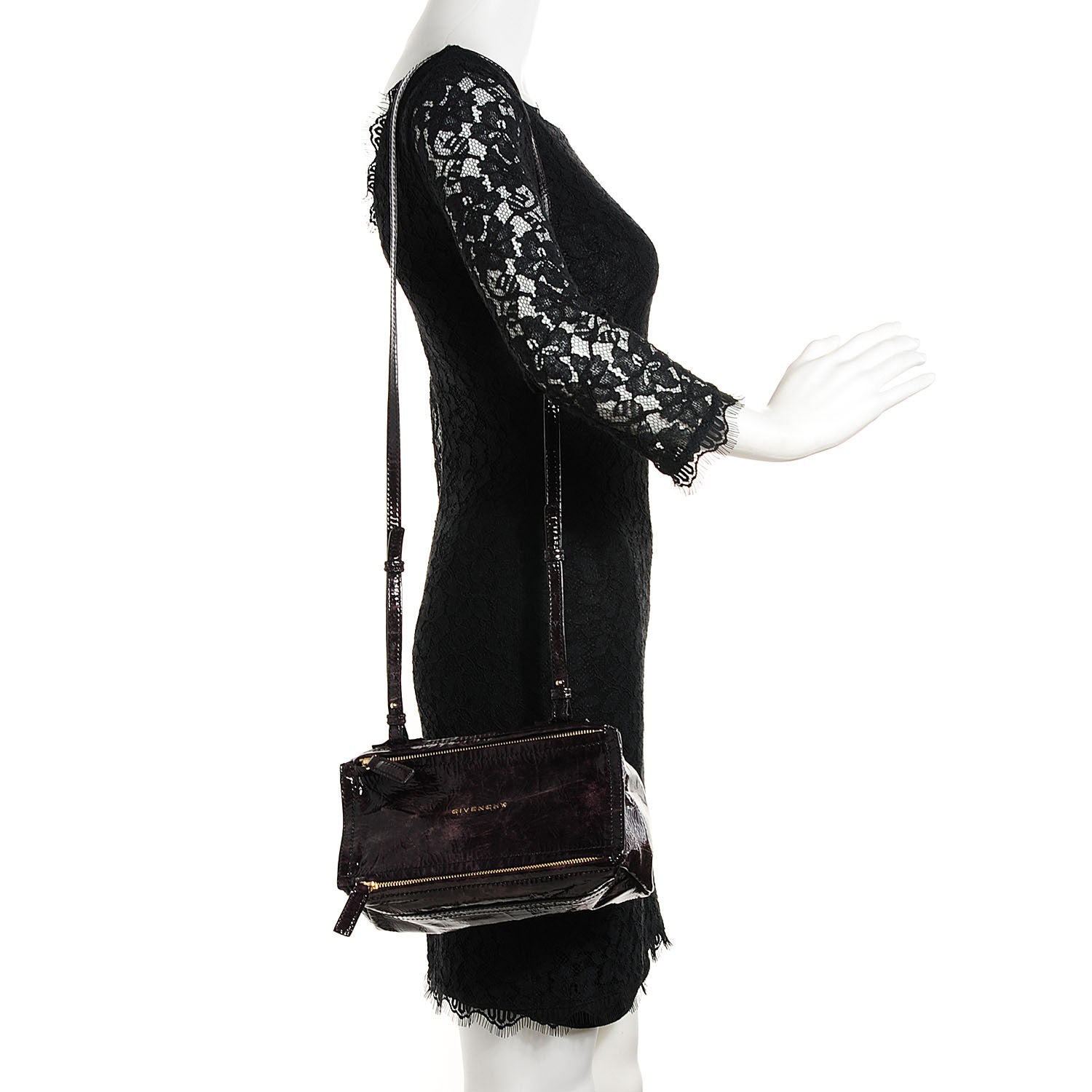 Givenchy Crinkled Patent Calfskin Mini Pandora Black 2 of 7