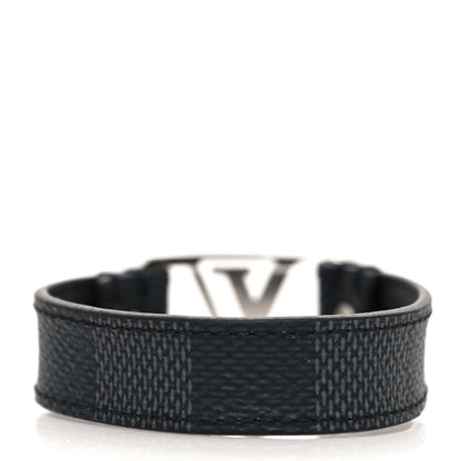 Louis Vuitton Mens Damier Graphite Sign It Bracelet 3 of 5