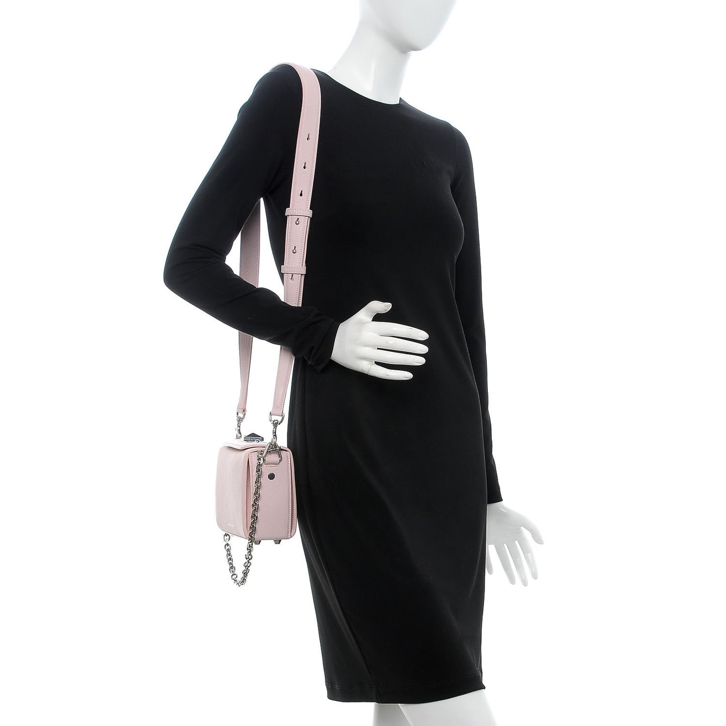 Calfskin Box Shoulder Bag 16 Baby Pink