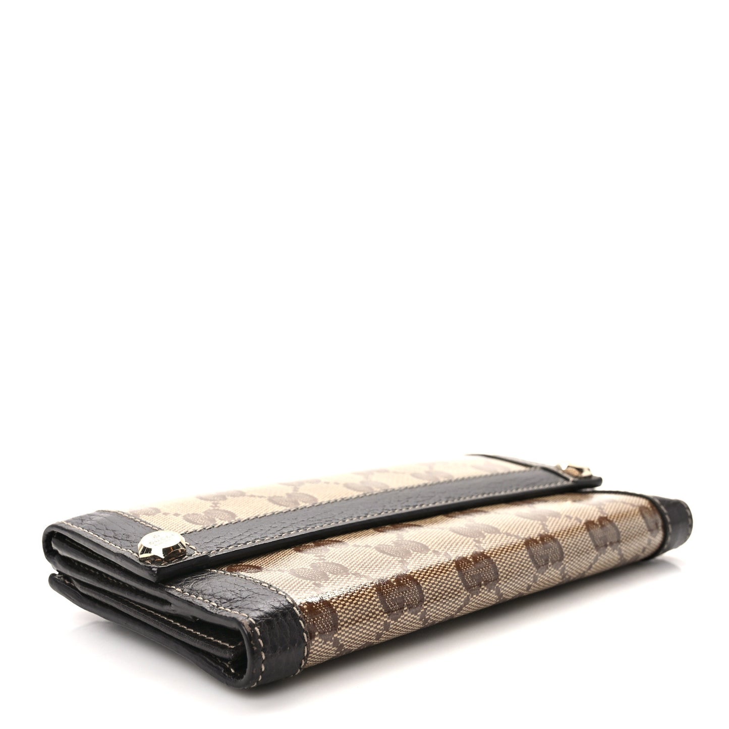 Crystal Monogram Continental Charmy Wallet Brown
