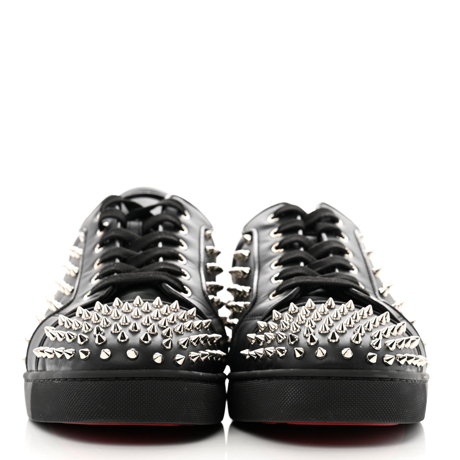 Christian Louboutin Calfskin Mens Vieira Night Spikes Sneakers 43.5 Black 3 of 10