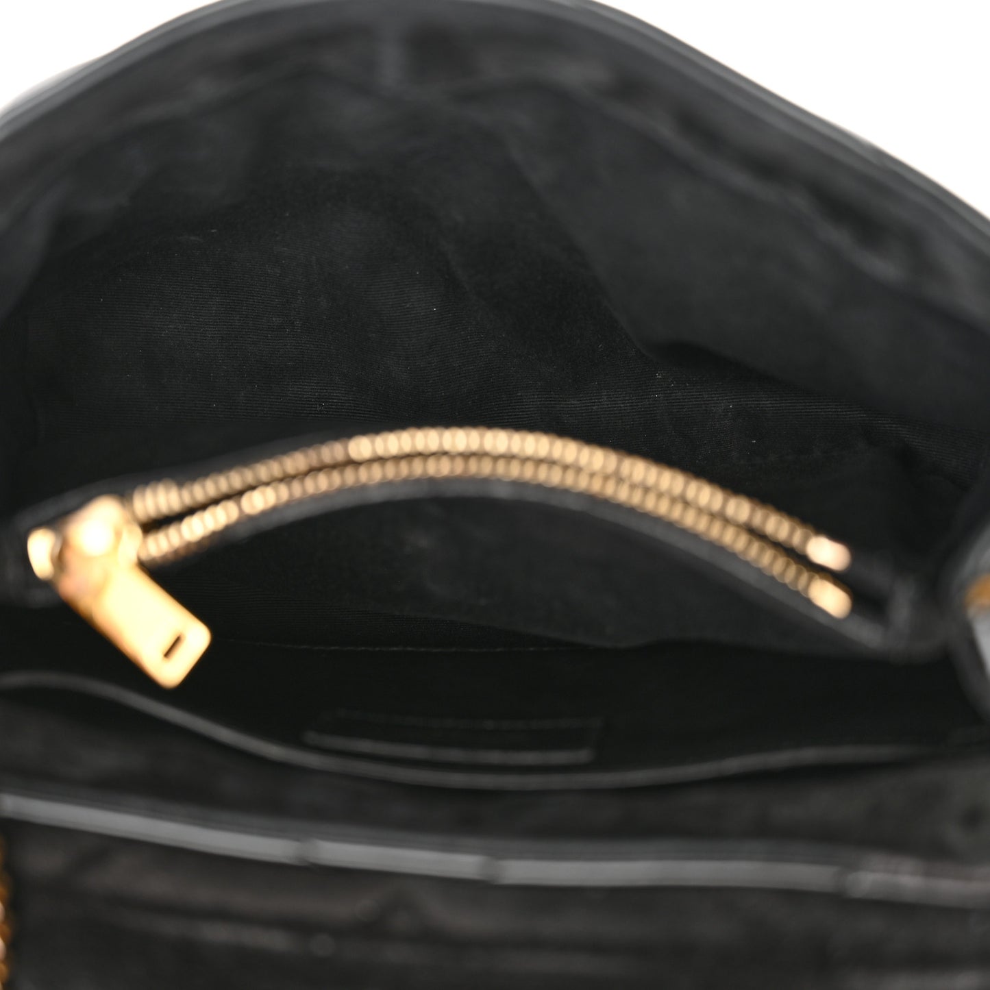 Patent Y Quilted Monogram Small Loulou Chain Satchel Black