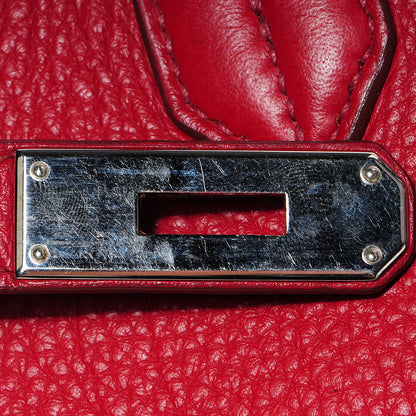 Hermes Taurillon Clemence Birkin 40 Rouge Garance 14 of 32