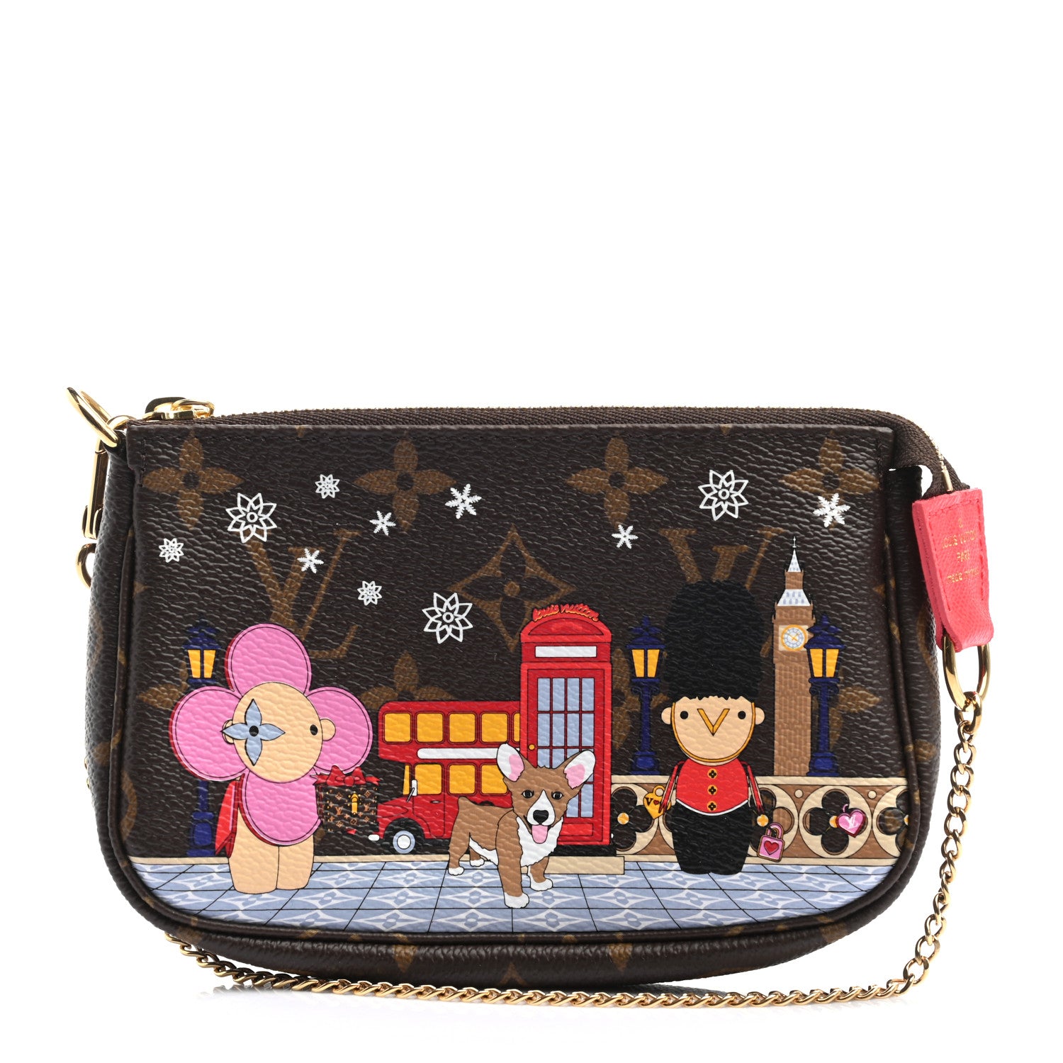 Louis Vuitton Monogram 2021 Christmas Animation London Mini Pochette Accessories Red 1 of 7