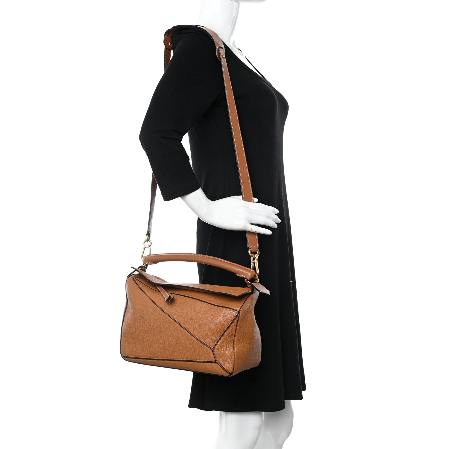 Loewe Calfskin Medium Puzzle Bag Tan 2 of 12