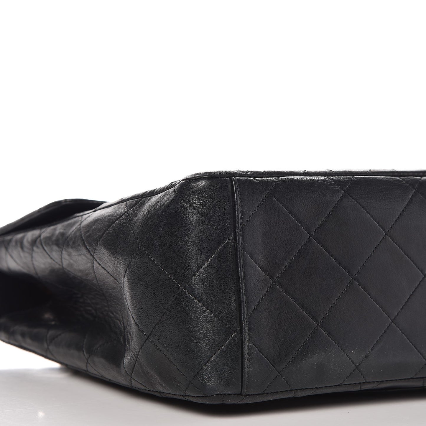 Lambskin Quilted XL Jumbo Single Flap Black