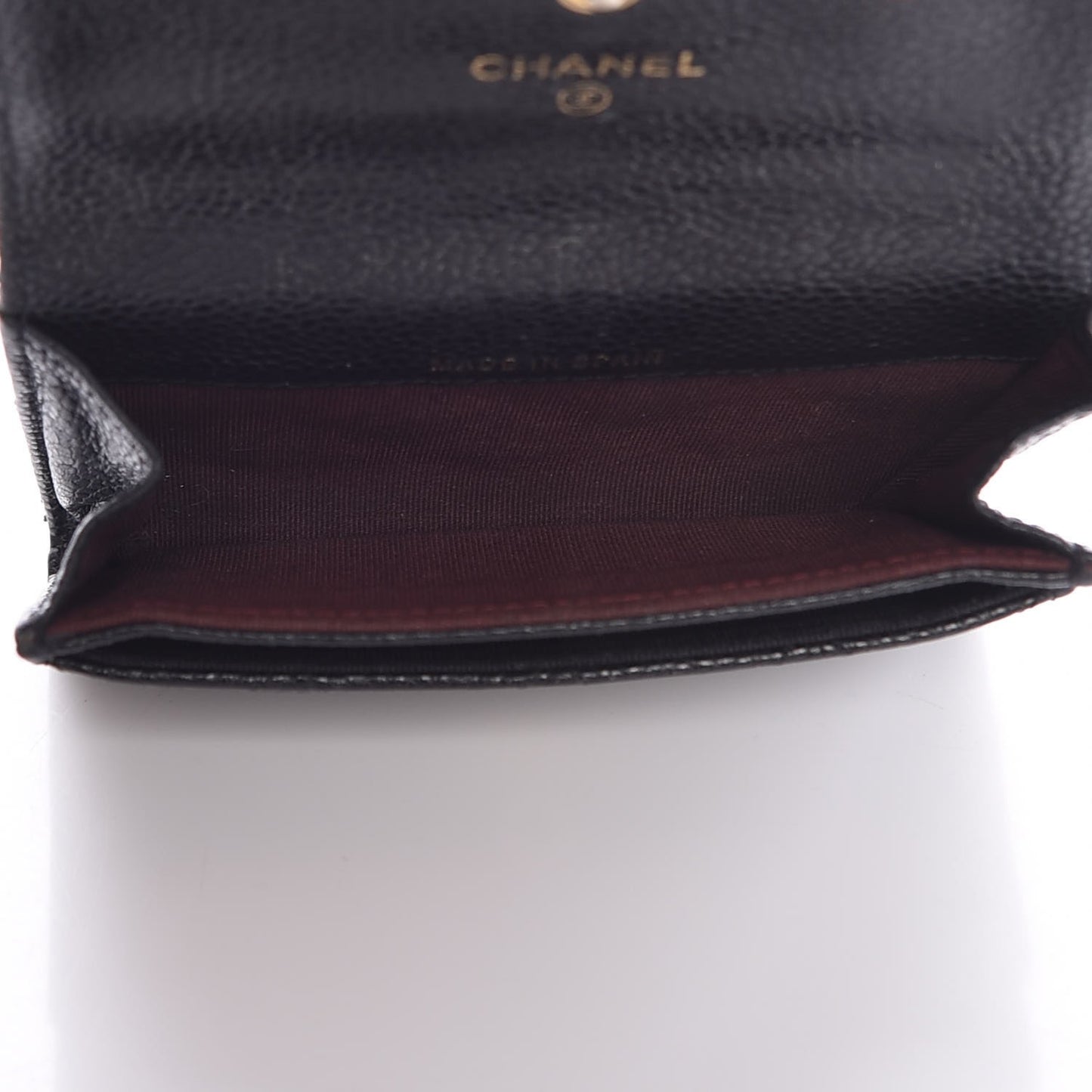 Caviar Quilted Flap Card Holder Black