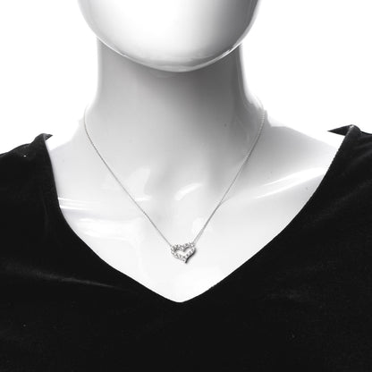 Tiffany Platinum Diamond Small Heart Pendant Necklace 2 of 5