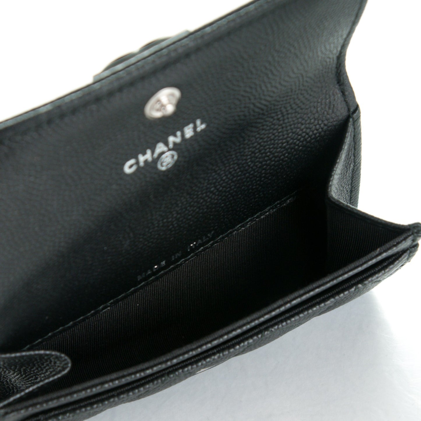 Caviar Quilted Boy Flap Card Holder So Black