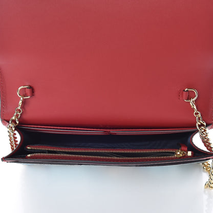 Gucci GG Supreme Monogram Blooms Chain Wallet Blue 7 of 9