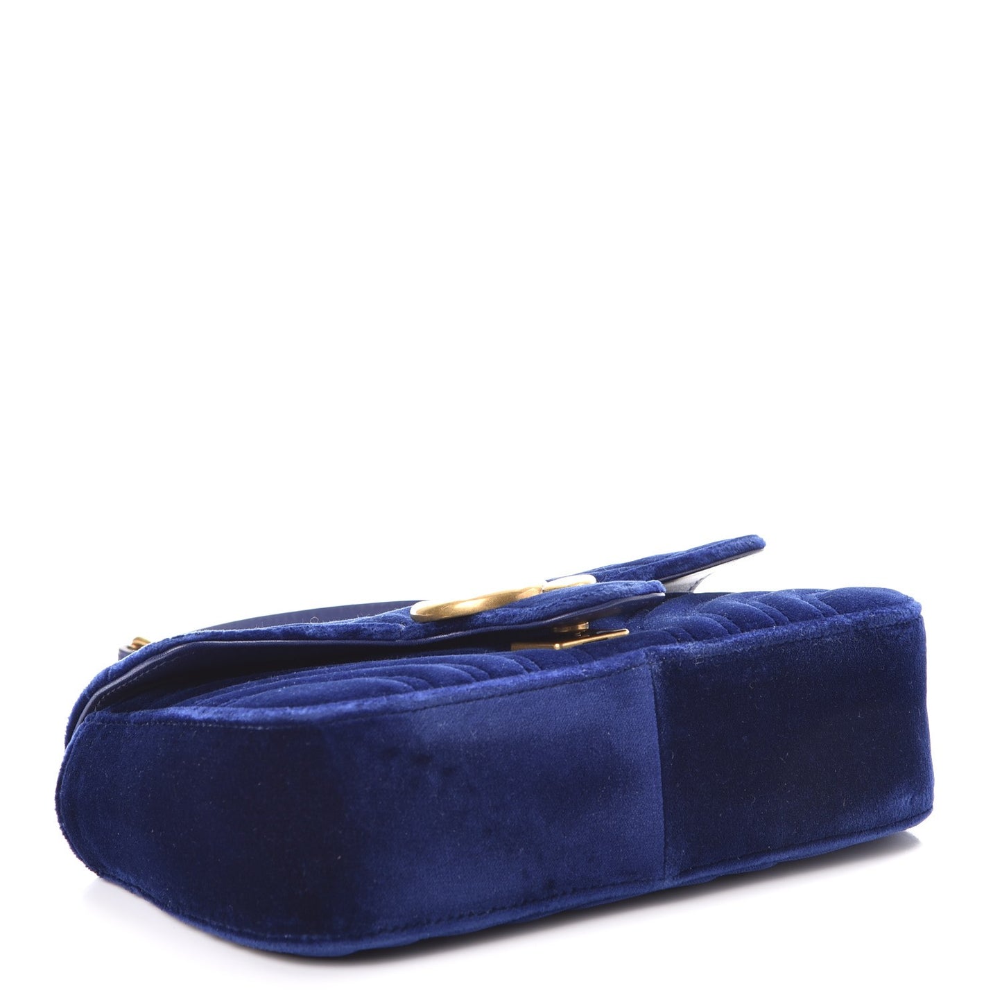 Velvet Matelasse Mini GG Marmont Shoulder Bag Cobalt Blue