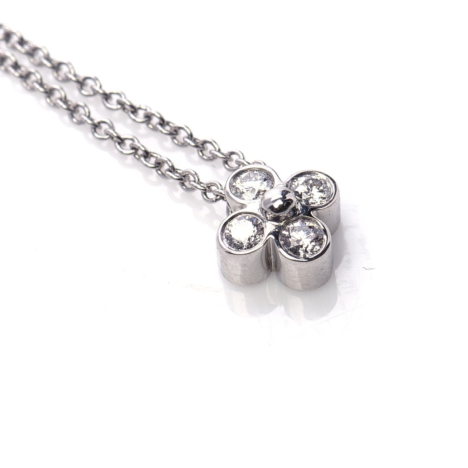 Tiffany Platinum Diamond .10ctw Flower Pendant Necklace 4 of 6
