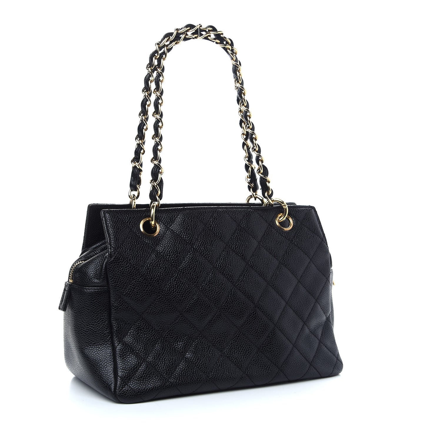Caviar Quilted Petit Timeless Tote PTT Black