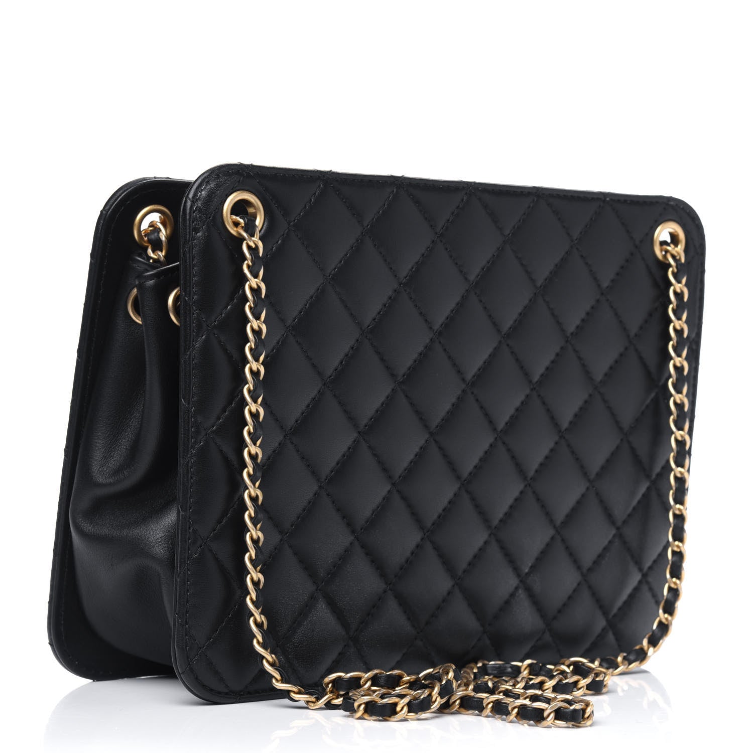 Chanel Calfskin Quilted CC Chain Accordion Tote Black 2 of 4