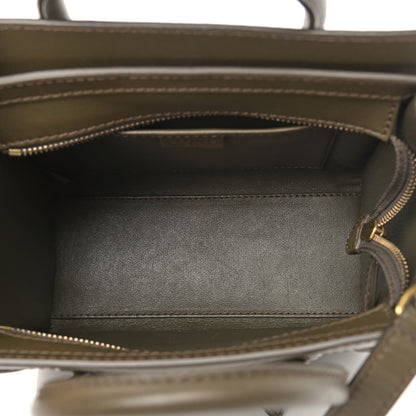 Celine Smooth Calfskin Nano Luggage Khaki 4 of 14