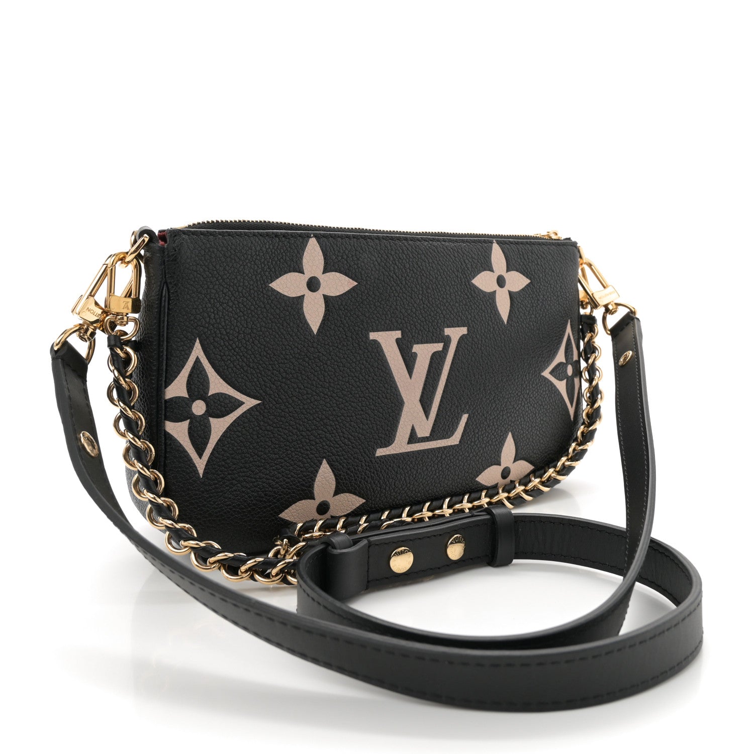Louis Vuitton Empreinte Monogram Giant Multi Pochette Accessories Black Beige 3 of 9