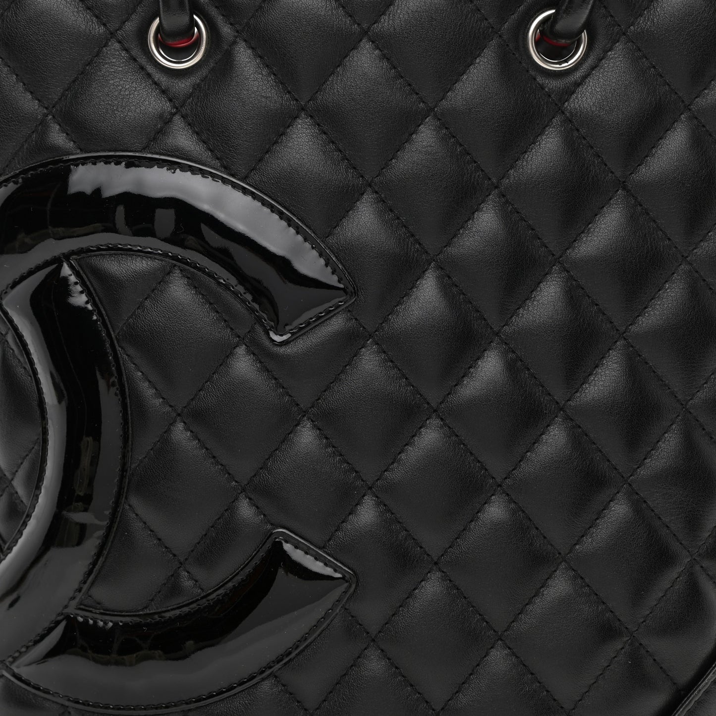 Calfskin Quilted Medium Cambon Tote Black