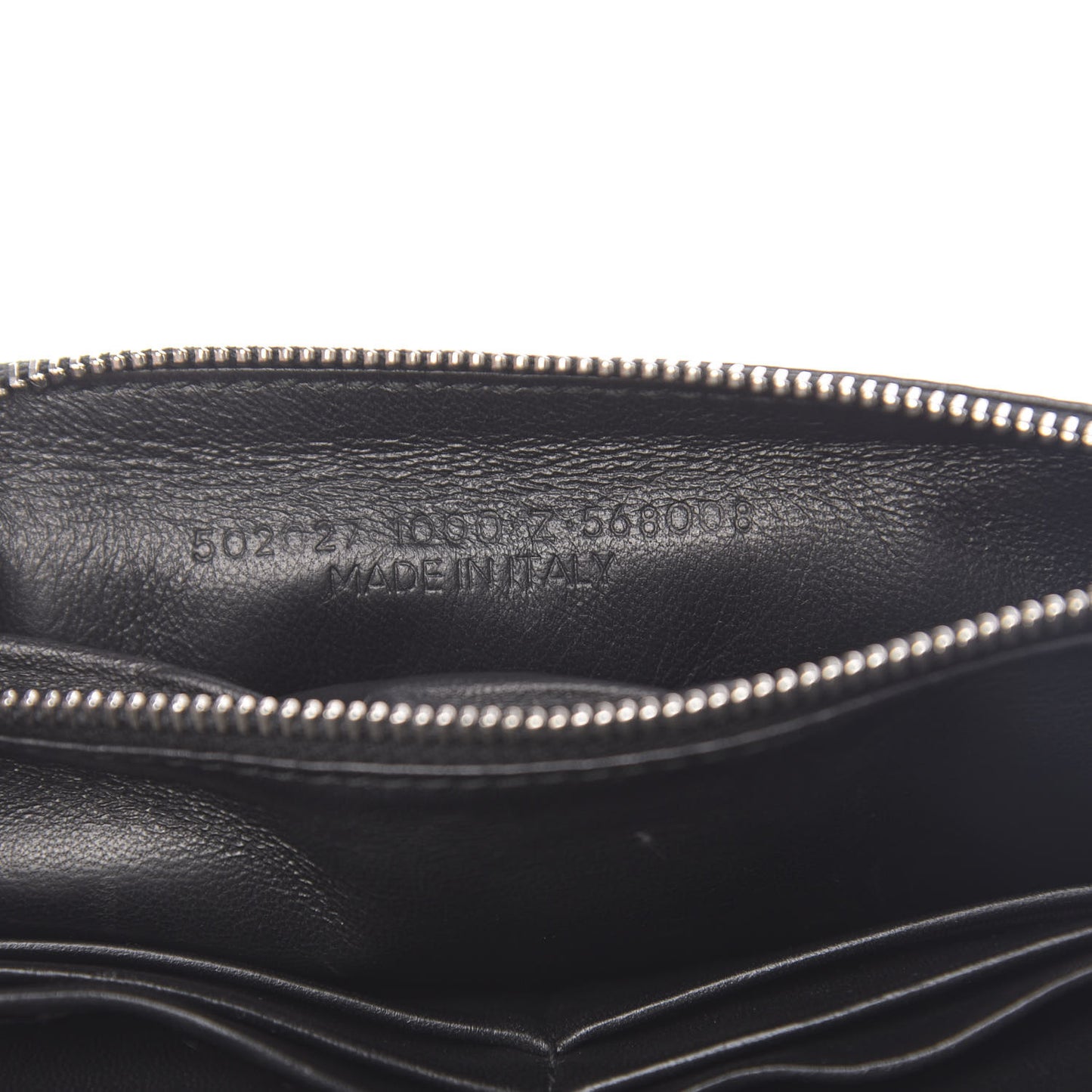 Pebbled Calfskin Everyday Chain Wallet Black