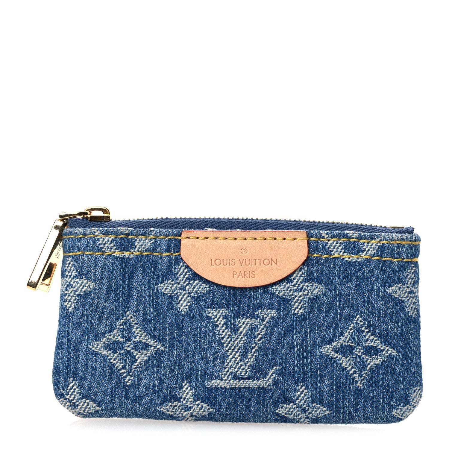 Louis Vuitton Monogram Denim Key Pouch Denim Blue 1 of 8