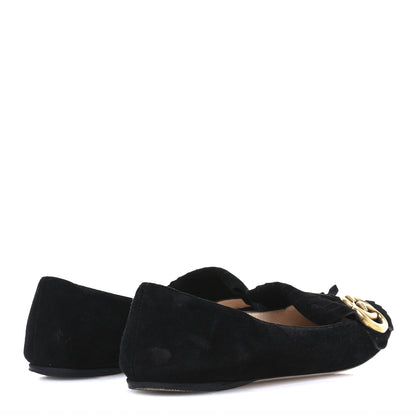 Gucci Kid Scamosciato GG Marmont Fringe Flats 36.5 Black 5 of 9