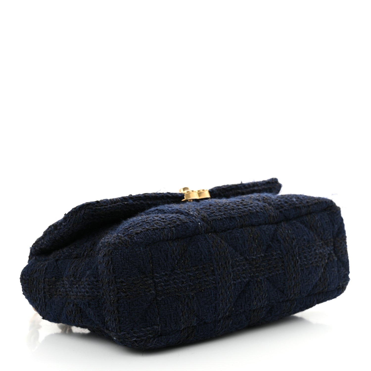 Chanel Tweed Quilted Large Chanel 19 Flap Navy Blue 4 of 11